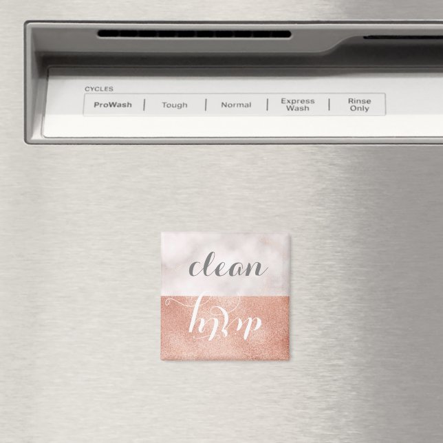 Elegant Faux Rose Gold Marble Dishwasher Magnet (In Situ (Dishwasher))