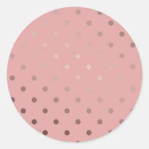 elegant faux rose gold pink polka dots classic round sticker