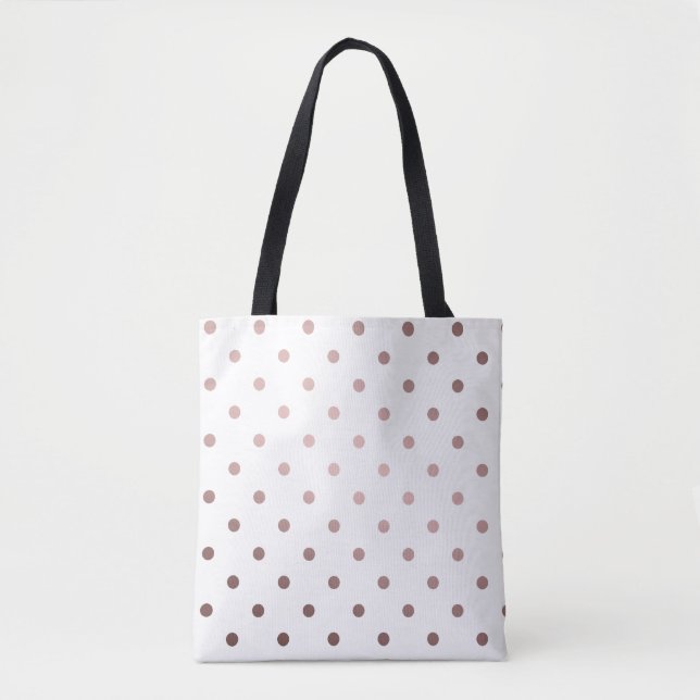 elegant faux rose gold polka dots tote bag (Front)