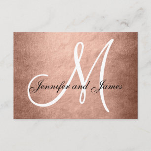 Elegant Faux Rose Gold Wedding RSVP Card Monogram