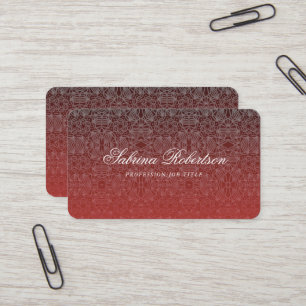 Elegant Faux Silver Ornamental Pattern Script Business Card