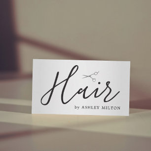 Elegant Faux Silver Scissors Hair Stylist Business Card