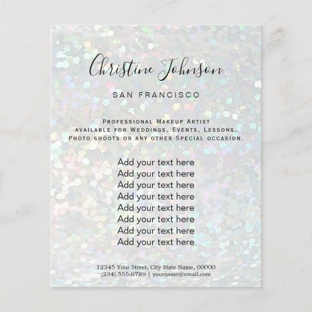 elegant faux sparkle effect beauty salon flyer (Front)