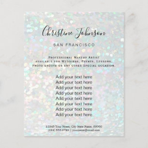 elegant faux sparkle effect beauty salon flyer