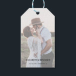 Elegant Faux Vellum Effect Photo Save The Date Gift Tags<br><div class="desc">Modern and elegant design printed Script Faux Vellum Effect Photo Save The Date Gift Tags that can be customised with your text. Please click the "Customise it" button and use our design tool to modify this template. Check out the Graphic Art Design store for other products that match this design!...</div>