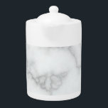 Elegant Faux White Marble<br><div class="desc">This elegant teapot has a faux white marble design.</div>
