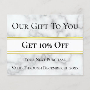 Elegant Faux White Marble Business Discount Flyer