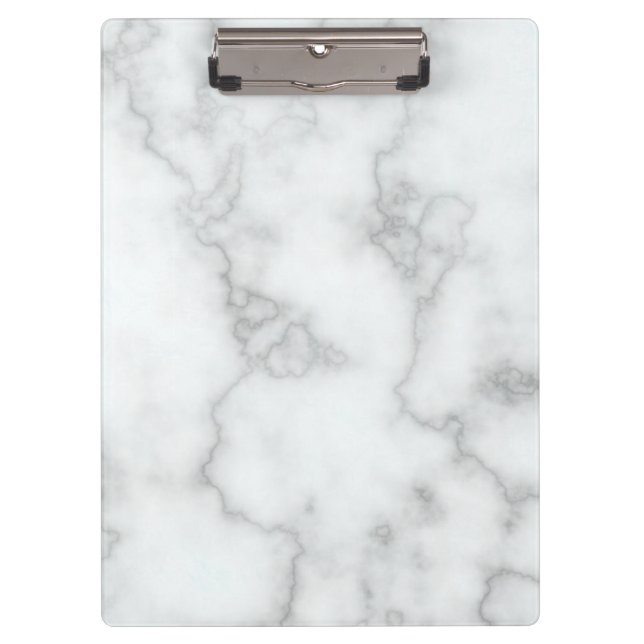 Elegant Faux White Marble Clipboard (Front)