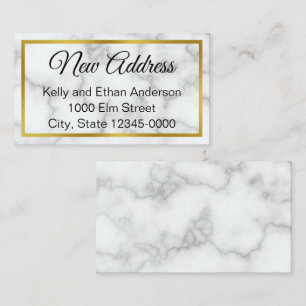 Elegant Faux White Marble Moving Announcement