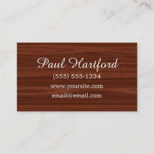 Elegant Faux Wood Business Cards