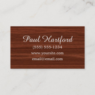 Elegant Faux Wood Business Cards