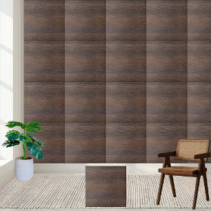 Elegant Faux Wood Dark Brown Wood Grain Ceramic Tile