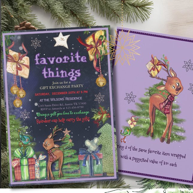 Elegant Favorite Things Gift Exchange I Night Sky  Invitation (Elegant Favorite Things Gift Exchange I Night Sky Invitation)