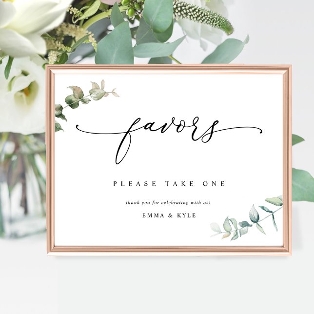 Elegant Favours Eucalyptus Greenery Wedding Sign (Creator Uploaded)