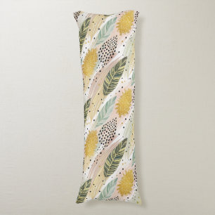 Elegant Feather & Abstract Brushstroke Seamless Body Cushion
