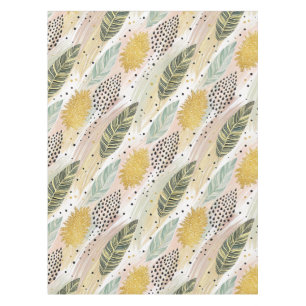 Elegant Feather & Abstract Brushstroke Seamless Tablecloth