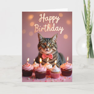 Elegant Feline Birthday Card