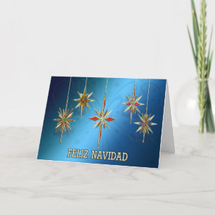Elegant Feliz Navidad card with ornaments
