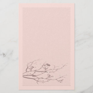 Elegant Felt Cherry Blossom Stationery