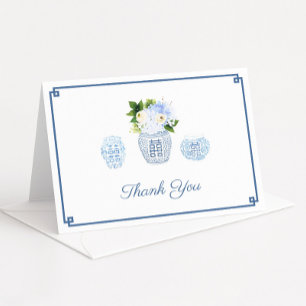 Elegant Female Ginger Jar Hydrangea Personalised Thank You Card