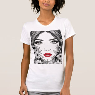 Elegant Female Line Art Portrait – Minimalist Face T-Shirt