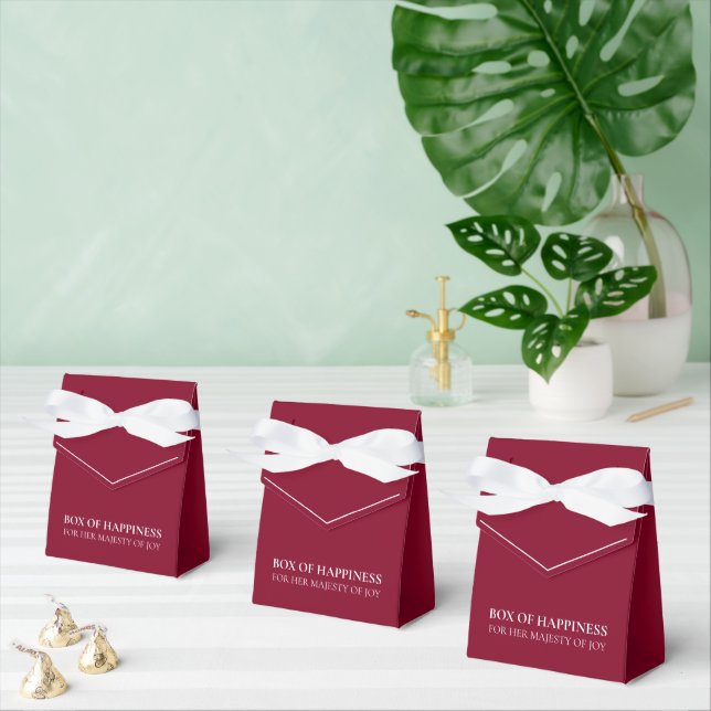 Elegant Feminine Birthday Party Burgundy Favour Box (Multiple)