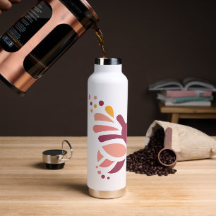 Elegant Feminine Boho Pastel Butterfly Water Bottle