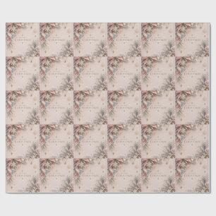 Elegant Feminine Christmas , Dusty Pink Style Wrapping Paper