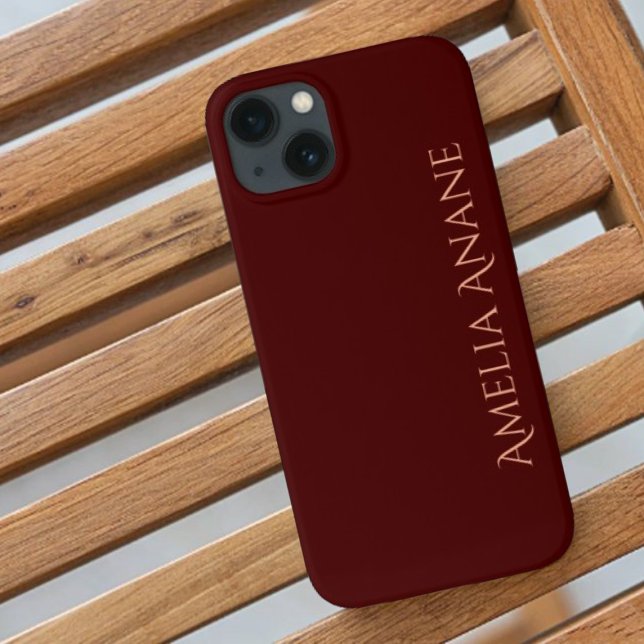 Elegant Feminine Dark Red & Gold Typography  Case-Mate iPhone Case (Creator Uploaded)