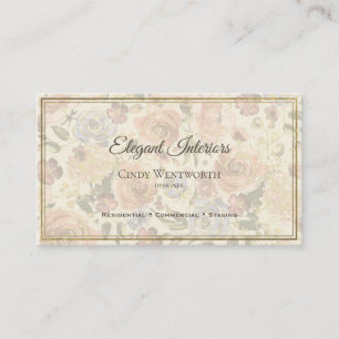 Elegant Feminine Floral Business Card