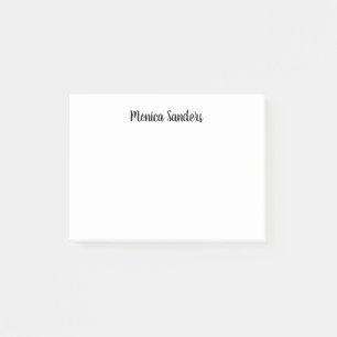 Elegant Feminine Girly Modern Chic Black Script Post-it Notes