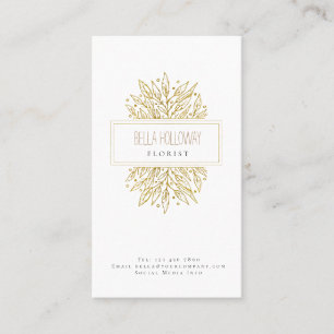 Elegant Feminine Gold Leaf Design Business Card