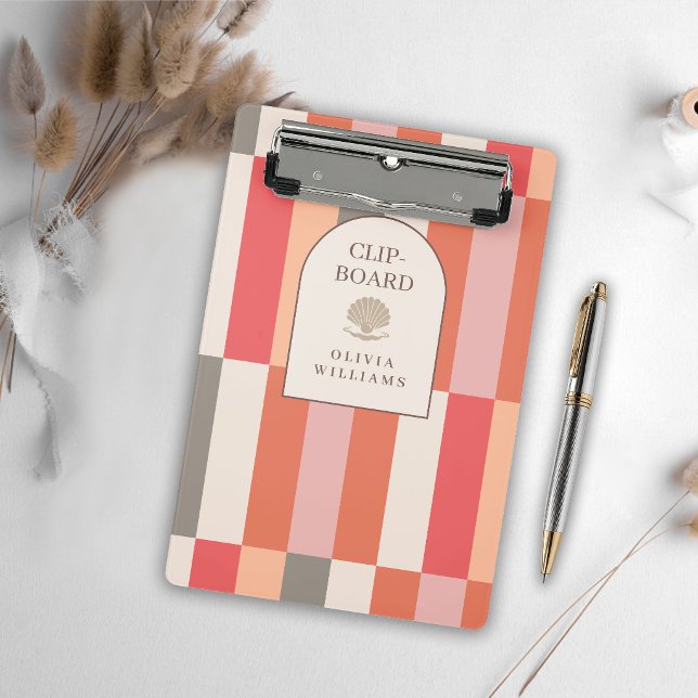 Elegant Feminine Stripes Pattern Custom Mini Clipboard (Creator Uploaded)