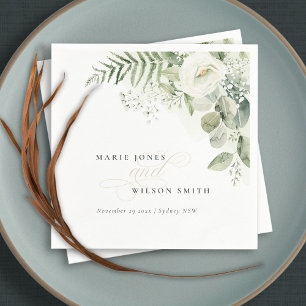 Elegant Fern Eucalyptus Greenery Foliage Wedding Napkin