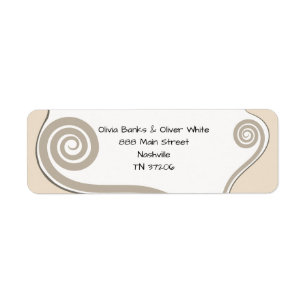 Elegant Fern Leaf Curl Swirl Wedding Address Return Address Label