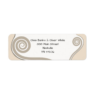 Elegant Fern Leaf Curl Swirl Wedding Address Return Address Label