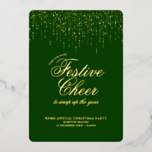 Elegant Festive Cheer Green Holiday Party