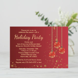 Elegant Festive Christmas Party Invitation