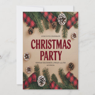 Elegant Festive Christmas Party Invitation