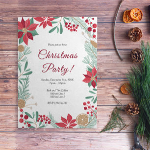 Elegant Festive Christmas Party Invitation Card