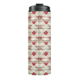 Elegant Festive Christmas Plaid Thermal Tumbler