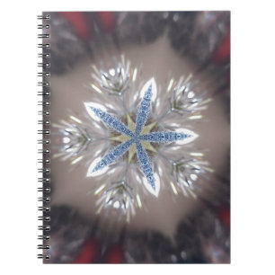 Elegant Festive Christmas Star Shiny Blue White Notebook