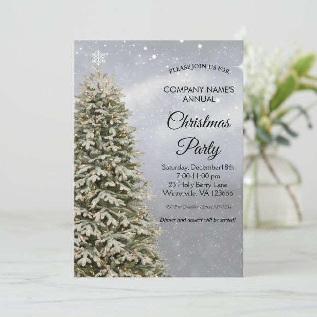 Elegant festive Christmas tree Invitation (Standing Front)