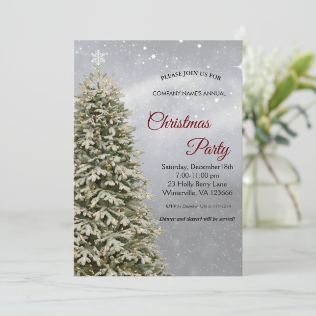 Elegant festive Christmas tree Invitation (Standing Front)