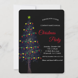 Elegant festive Christmas tree Lamps Invitation