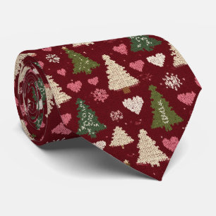 Elegant Festive Christmas Tree Pattern  Tie