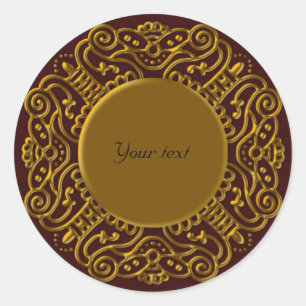 Elegant, festive golden Ornament Classic Round Sticker