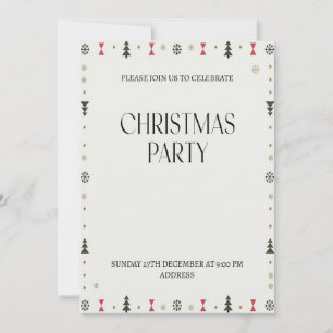 Elegant Festive Happy Christmas Party Invitation
