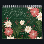 Elegant Festive Merry Christmas Poinsettia Holiday Calendar<br><div class="desc">***this design is part of a christmas holiday collection*** _______________________ this design template is fully editable and customisable by you the customer - click personalise further button if you with to move, add, delete or make major changes to the design _______________________ *if you have any DESIGN questions or need more...</div>
