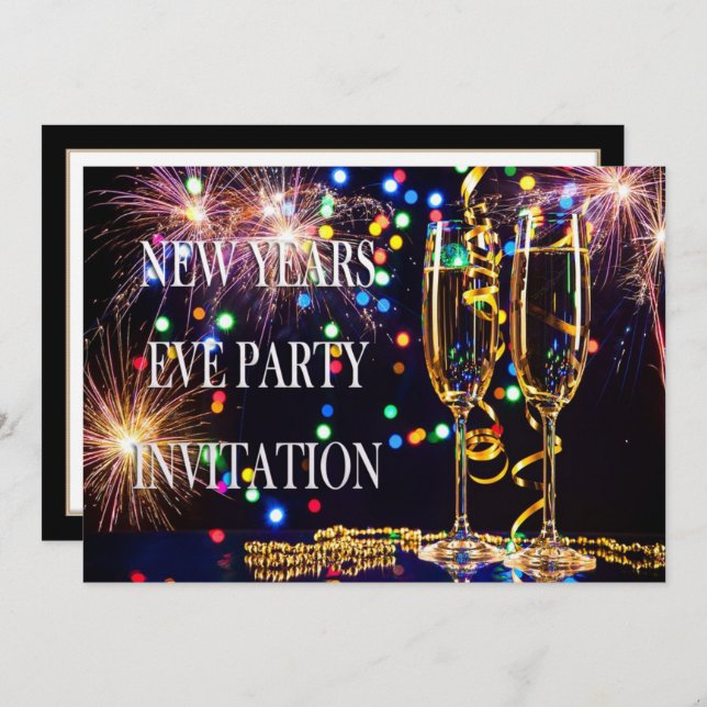 Elegant Festive New Years Eve Party Invitation (Front/Back)